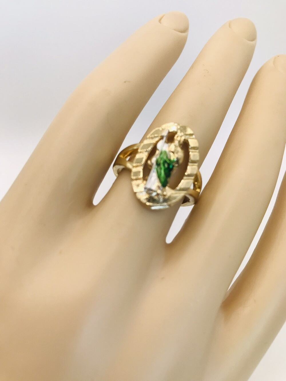 4K Yellow Gold St. Jude Men's Women Ring Sz 8 San judas Tadeo Anillo Oro Laminad
